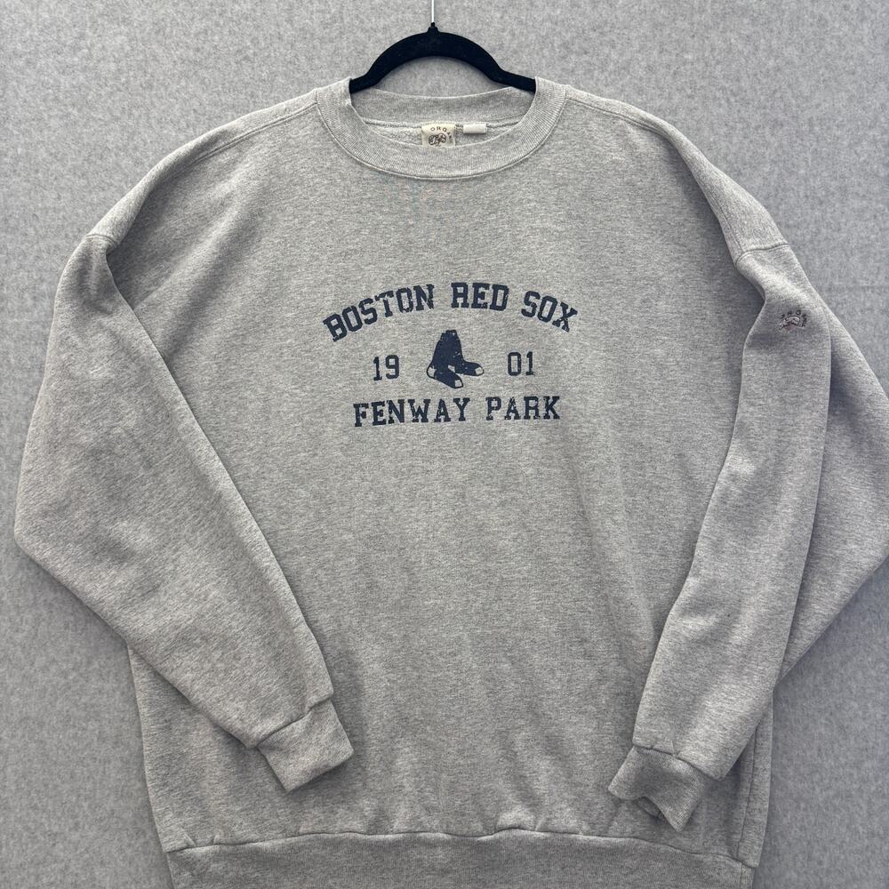 Boston Red Sox Organic Cotton Sweatshirt Sz XL Gray Cotton Crew Neck Fenway Park